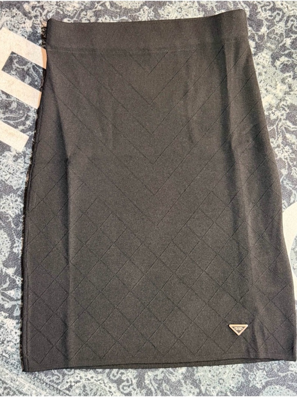 Prada Black Quilted Knit Tank & Skirt Set Size Large - Picture 7 of 10